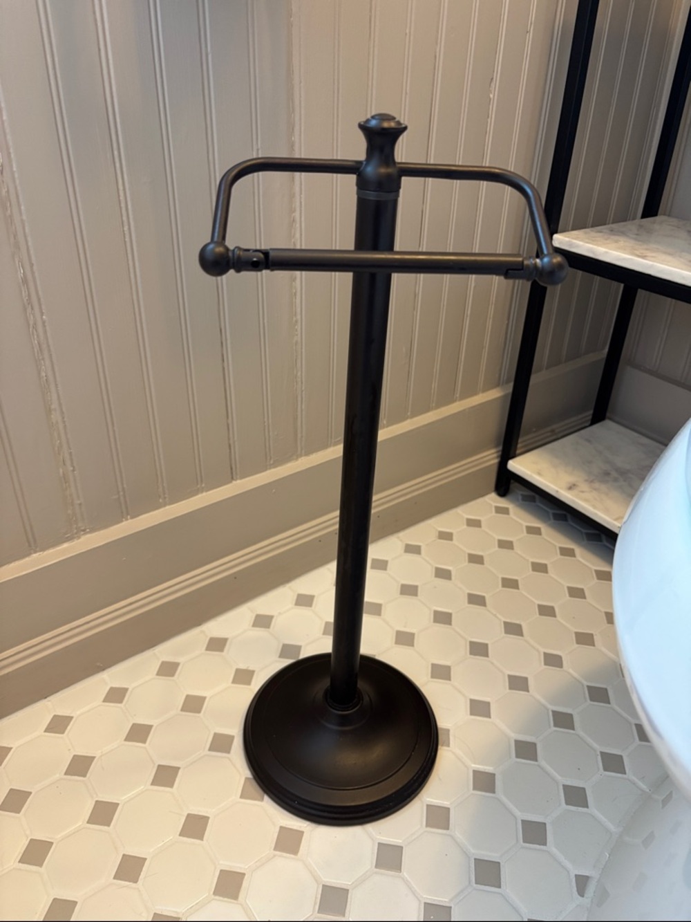 Oil-Rubbed Bronze Freestanding Toilet Tissue Holder